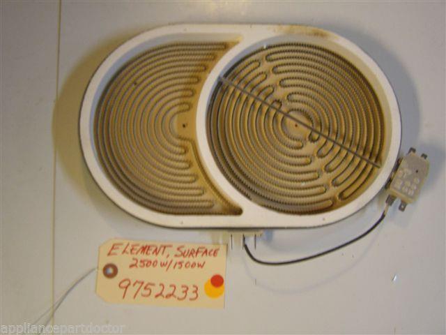 KITCHEN AID STOVE 9752233 Element, Surface 2500W/1500W USED KITCHEN AID STOVE 9752233 Element, Surface 2500W/1500W USED